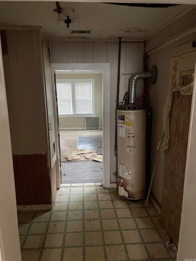 interior space with water heater