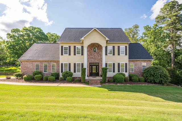 colonial house with a front lawn