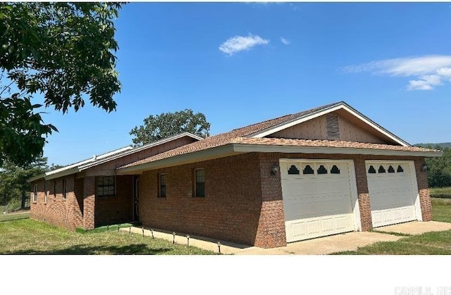 exterior space featuring a garage