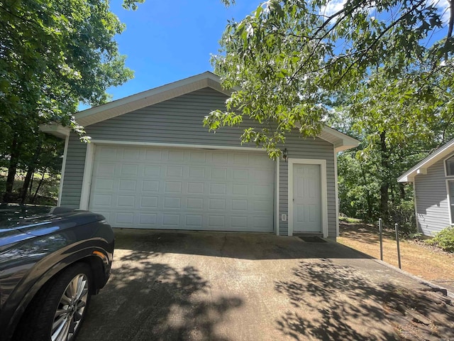 view of garage