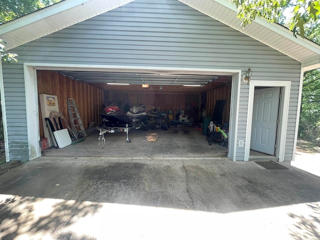 view of garage