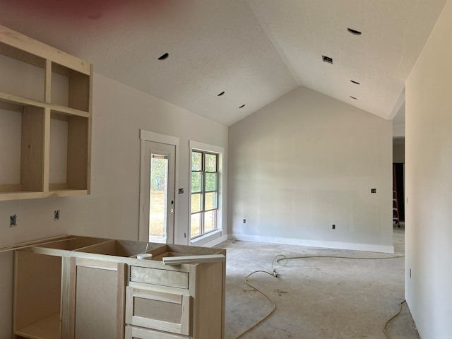 kitchen featuring lofted ceiling