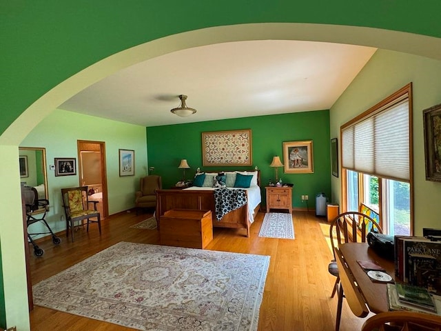 bedroom featuring hardwood / wood-style floors