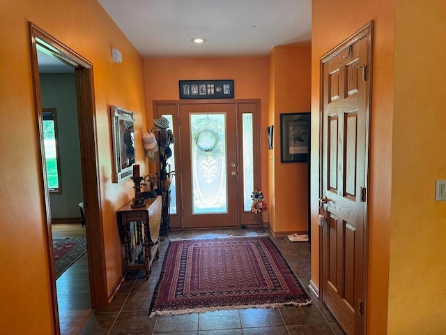 entryway featuring dark hardwood / wood-style floors