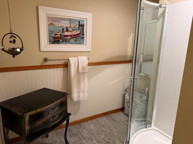 bathroom featuring hardwood / wood-style flooring