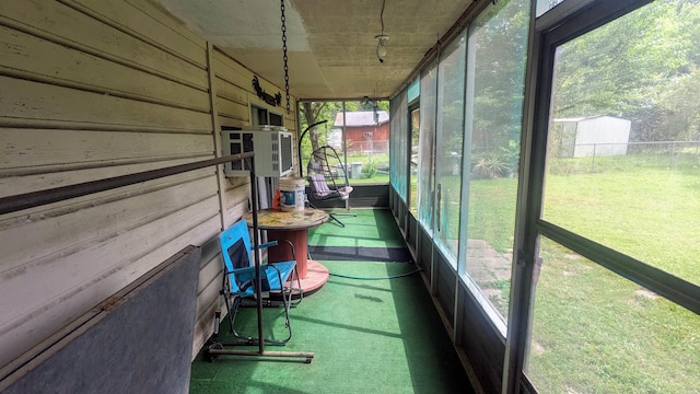 view of unfurnished sunroom