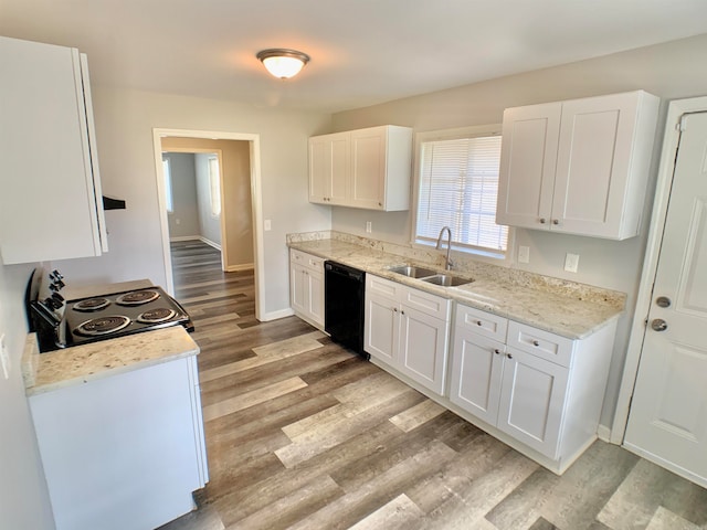 kitchen featuring white cabinetry, sink, and dishwasher