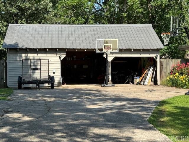 view of garage