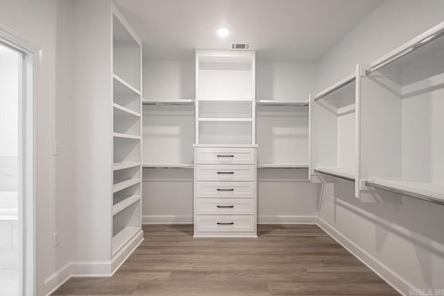 spacious closet featuring wood-type flooring