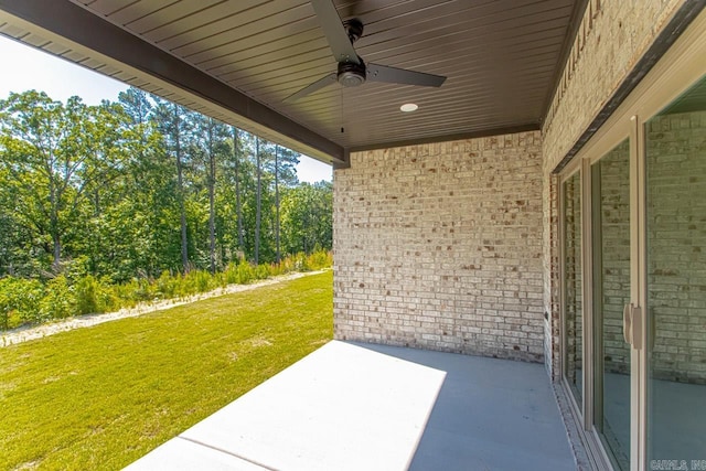 view of patio / terrace with ceiling fan