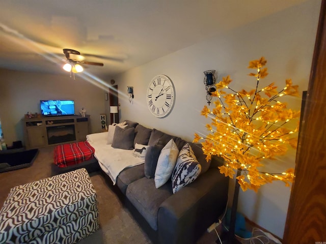 508 State St, Greenway, AR 72430 - carpeted living room with a ceiling fan