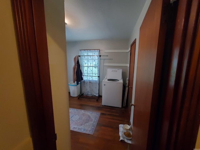 508 State St, Greenway, AR 72430 - laundry area with washer / clothes dryer and wood finished floors