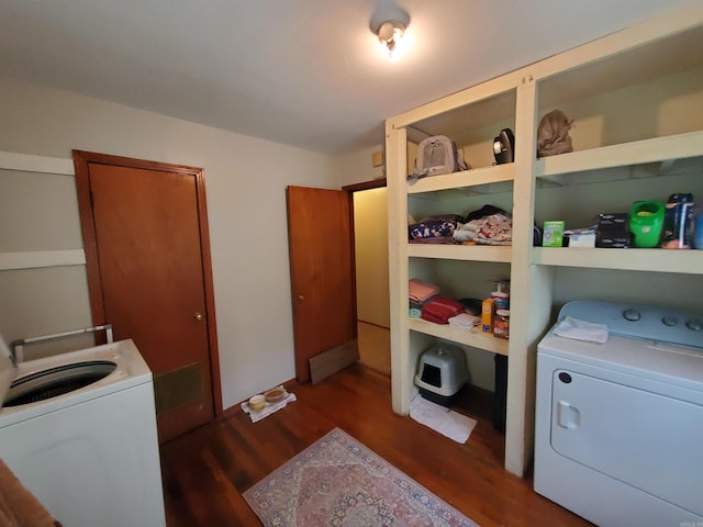 508 State St, Greenway, AR 72430 - laundry area with wood finished floors and independent washer and dryer