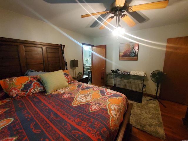 508 State St, Greenway, AR 72430 - bedroom featuring wood finished floors and a ceiling fan