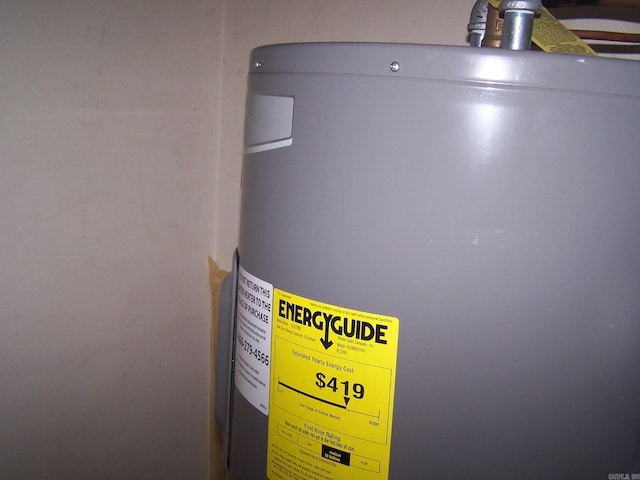 interior details featuring electric water heater