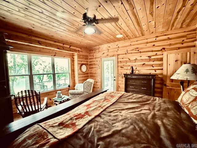 bedroom with wooden ceiling