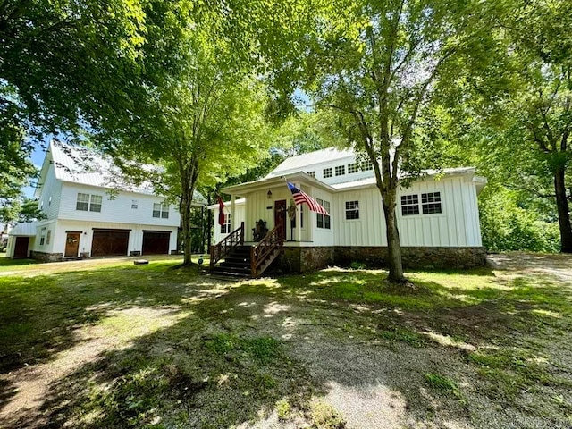 exterior space featuring a garage