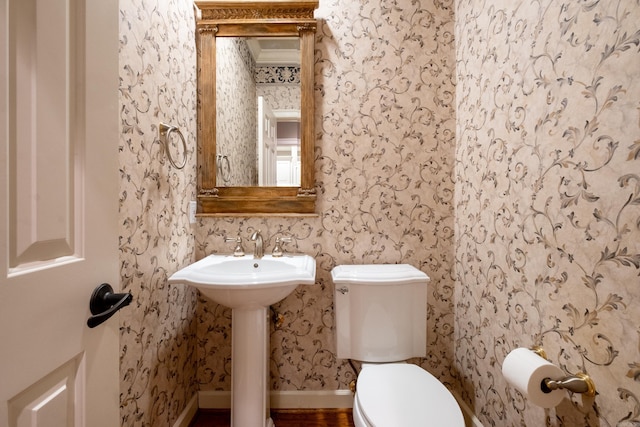 bathroom featuring sink and toilet