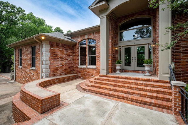 property entrance with french doors