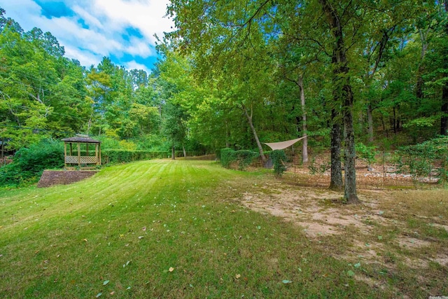 view of yard with a gazebo