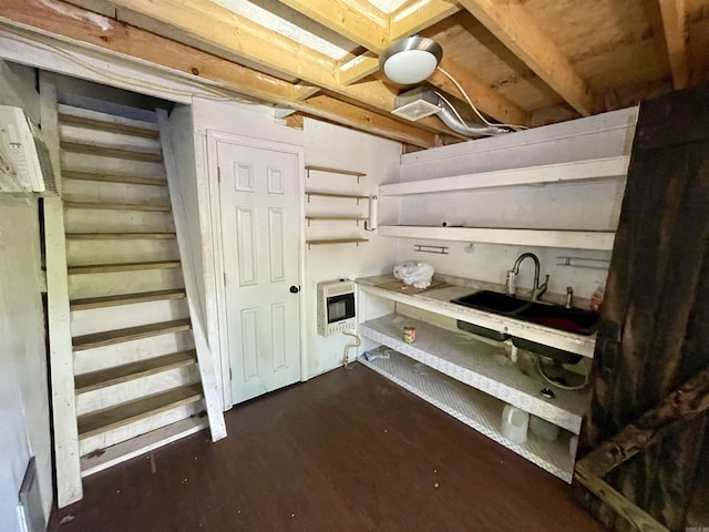 storage with sink and heating unit