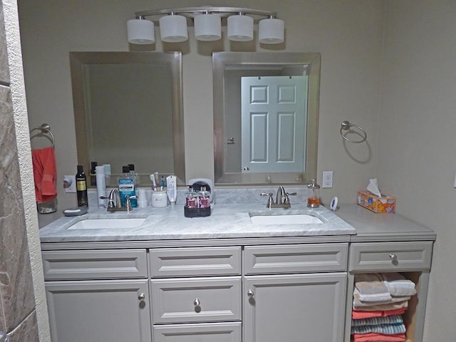 bathroom with double vanity