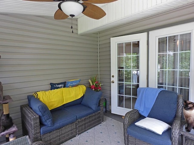 view of patio / terrace with ceiling fan