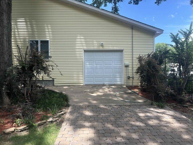 view of garage