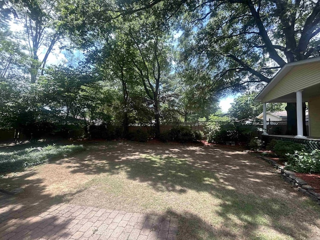 view of yard featuring fence