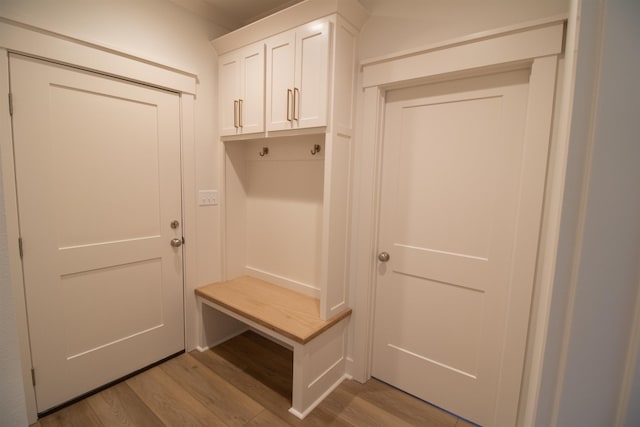 mudroom featuring hardwood / wood-style floors