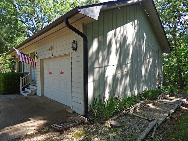 view of home's exterior featuring a garage