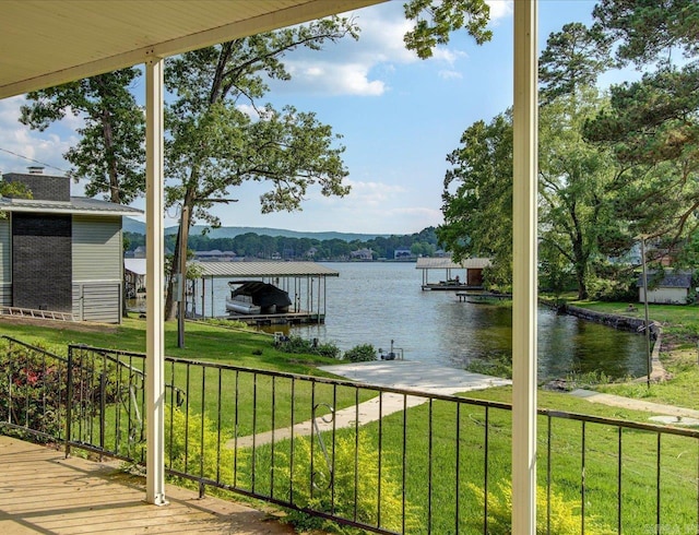 view of water feature featuring a boat dock