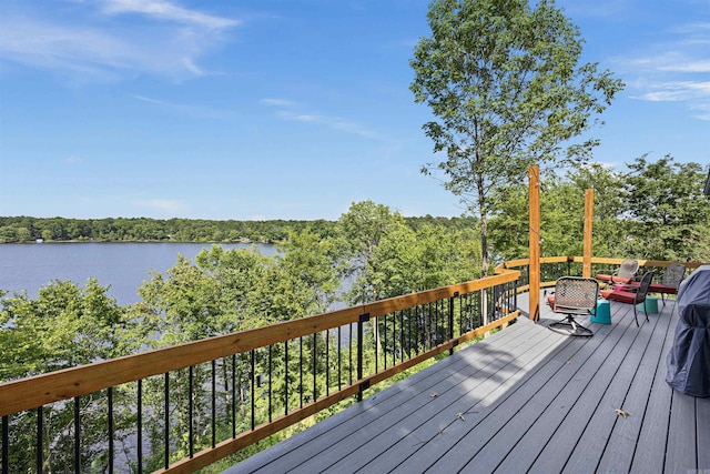 170 Ridge Rd, Houston, AR 72720 - wooden deck featuring a water view