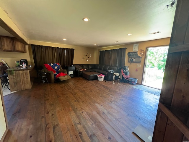 living room featuring hardwood / wood-style floors