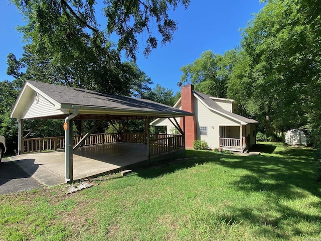 view of yard with a gazebo and a wooden deck