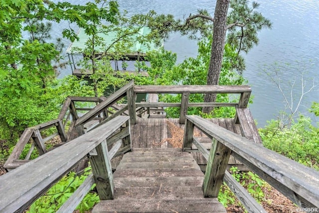 view of property's community with a water view