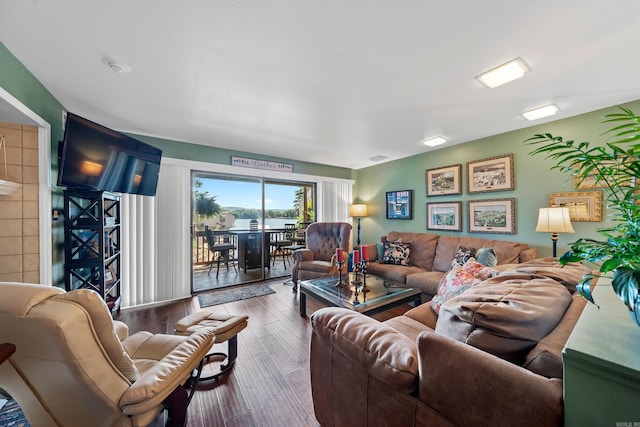 living room featuring hardwood / wood-style flooring