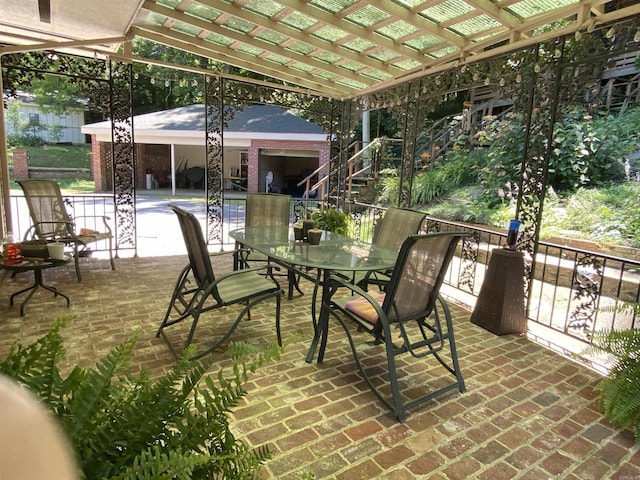 view of patio with a pergola