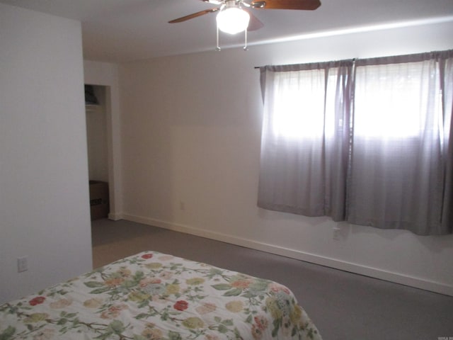 bedroom featuring ceiling fan