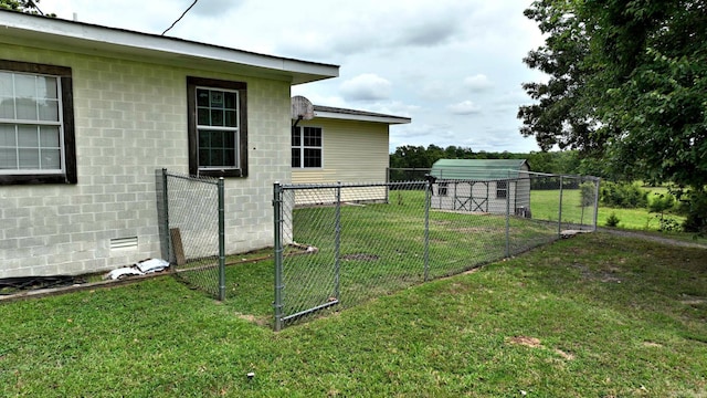 view of yard with a gate and fence