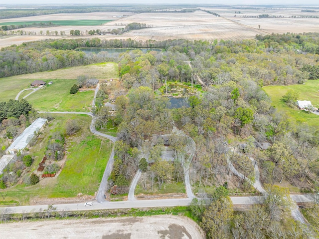 bird's eye view with a rural view