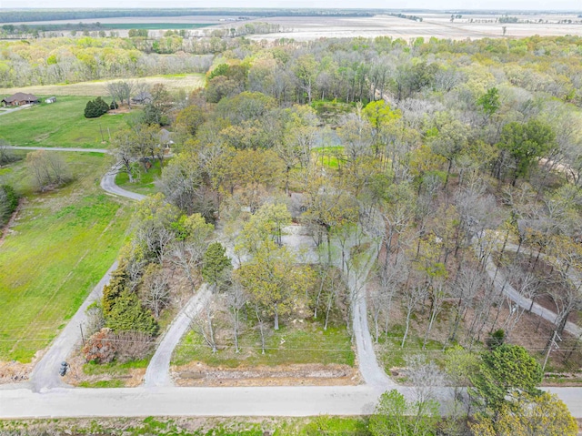 birds eye view of property with a rural view