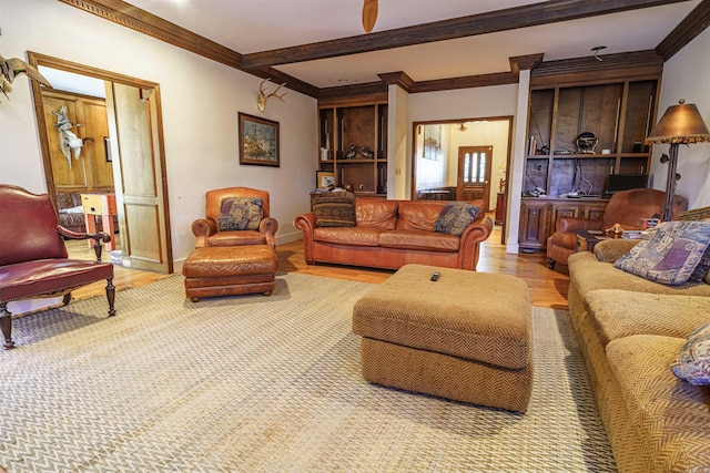 living room featuring hardwood / wood-style flooring