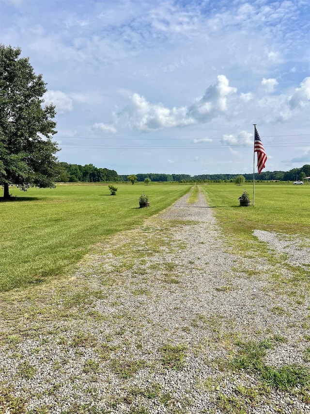 view of road with a rural view