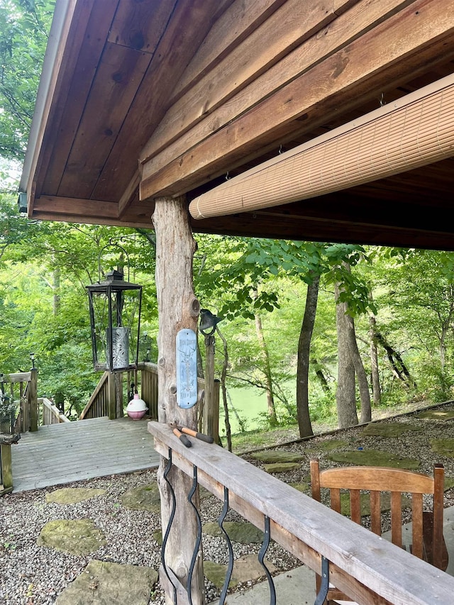 view of patio featuring a wooden deck