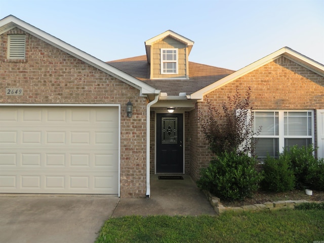 view of front of house with a garage