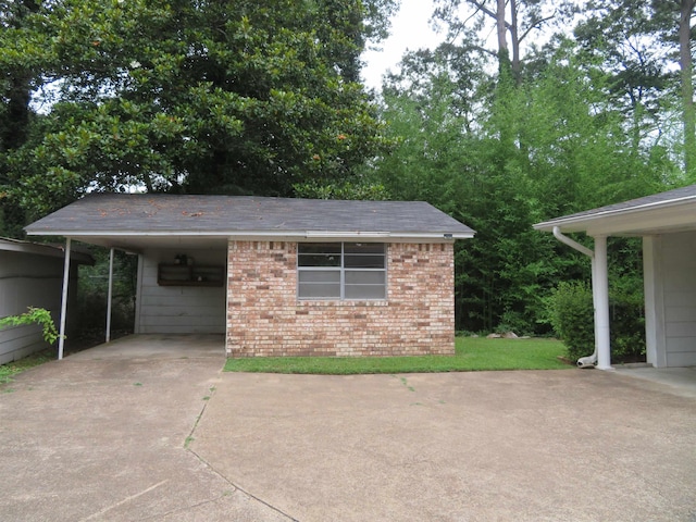 view of garage