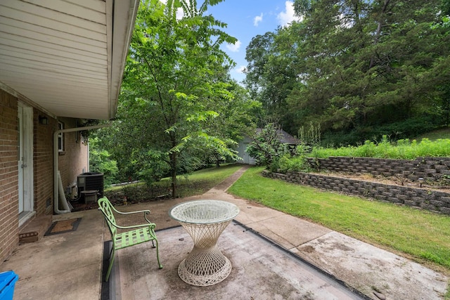 view of patio / terrace with central air condition unit