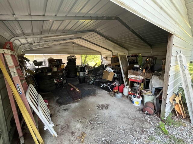 view of garage