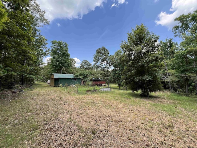 view of yard featuring an outbuilding